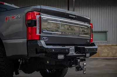 Bodyguard Bumpers FT Rear Bumper For 2023-2026 Ford F250/350 Superduty Sensor Cutouts Gloss Black Powdercoat Bodyguard Bumpers