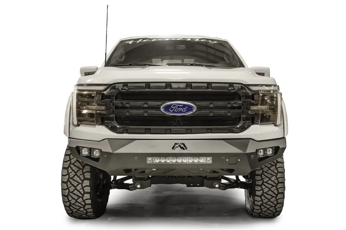 Vengeance Front Bumper; 2 Stage Matte Black Powder Coated; w/No Guard; ACC Compatible; product image