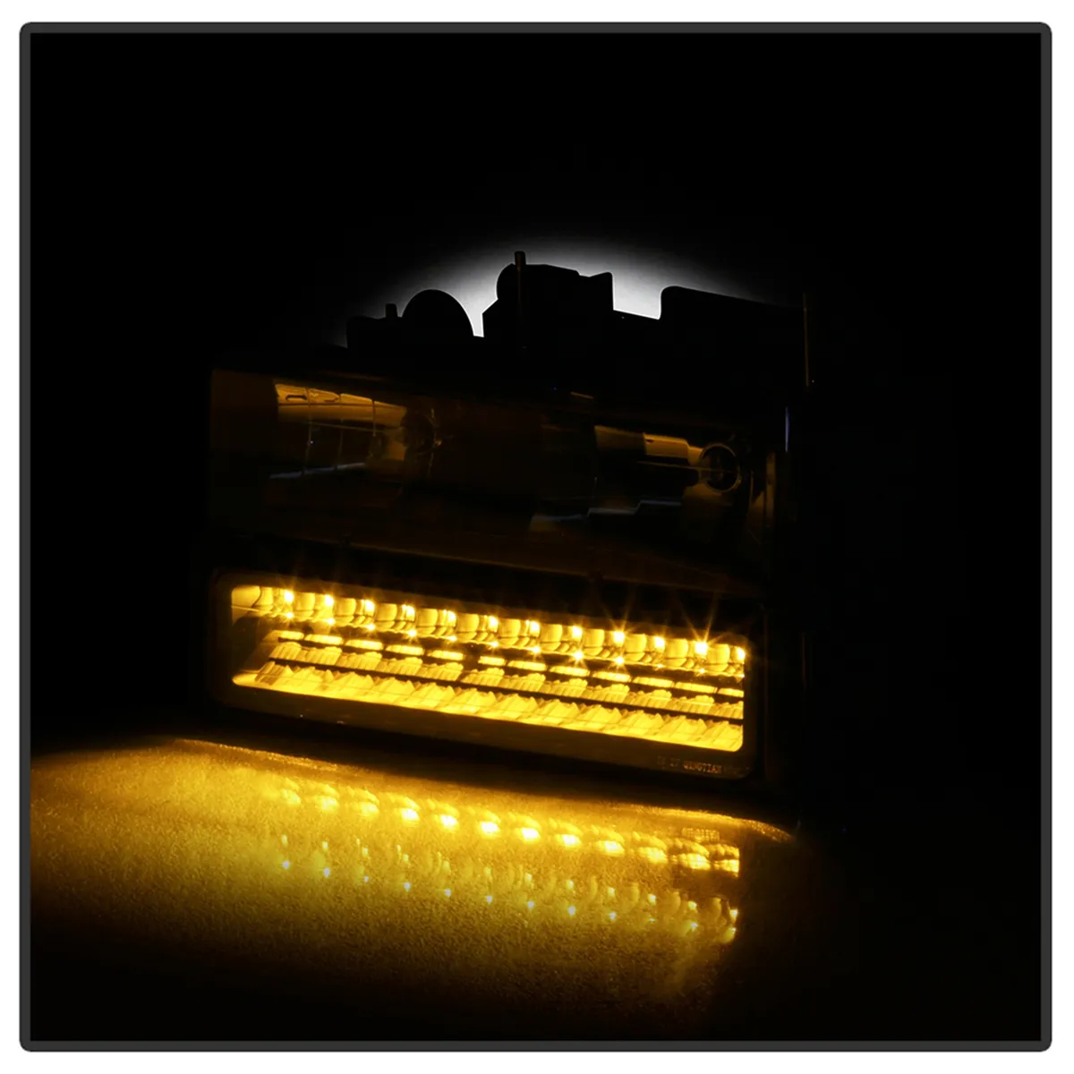 XTune Bumper Headlights/Corner Lights; LED; Not For Use w/Sealed Beam Headlights; Black; product image