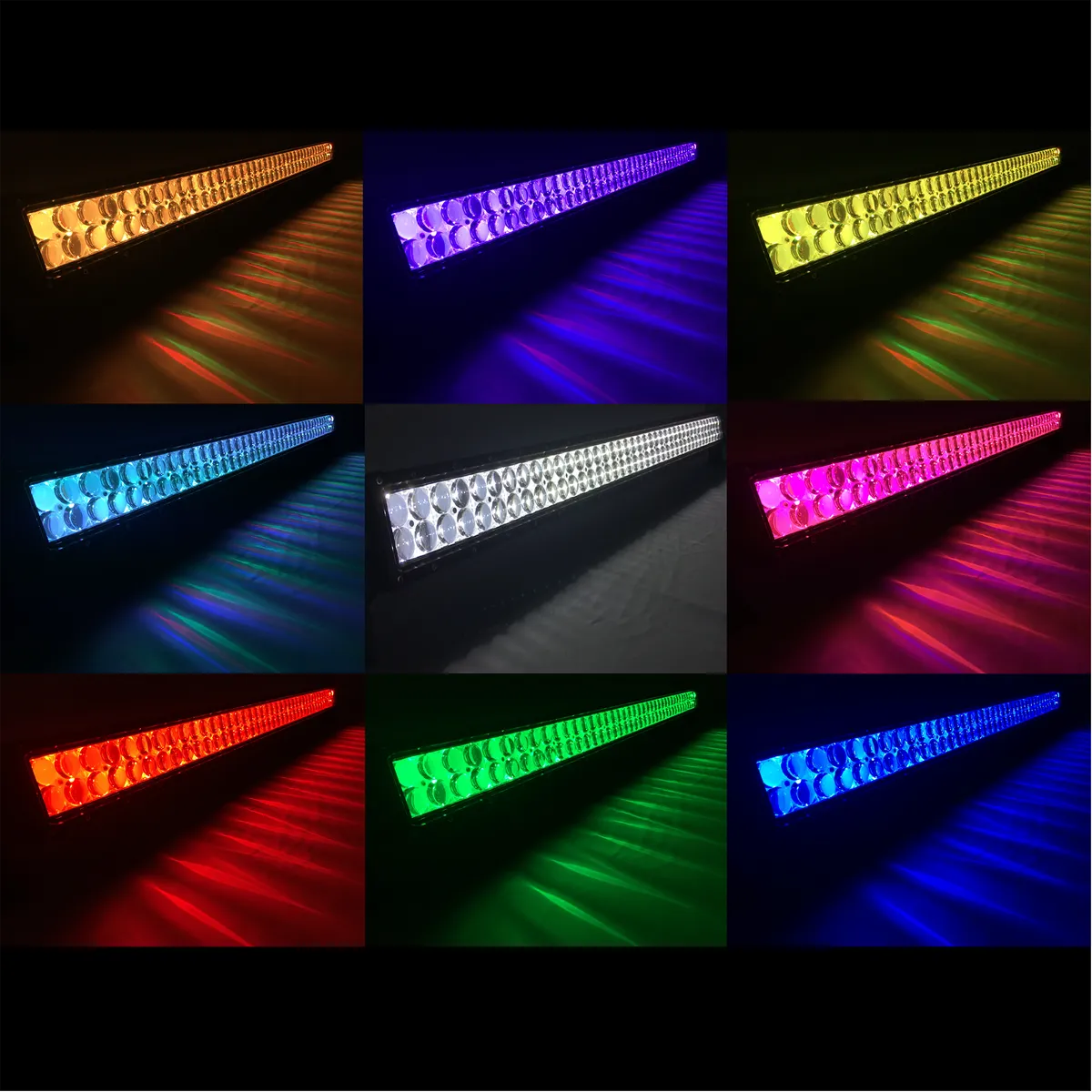 Quake LED - Quu528 - 8 Inch LED RGB Light Bar Dual Row 36 Watt Combo Ultra Accent Series Quad-Lock/Interlock product image
