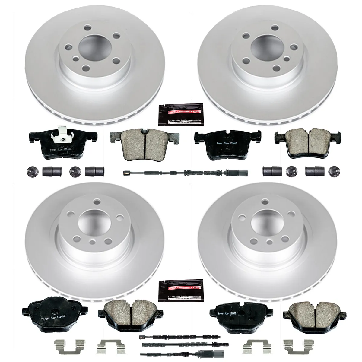 Z23 Sport Geomet Coated Rotor Kit For European Vehicles: Genuine Geomet Fully Coated Rotors; Carbon-Fiber Ceramic Pads W/Hardware; Pad Sensors product image