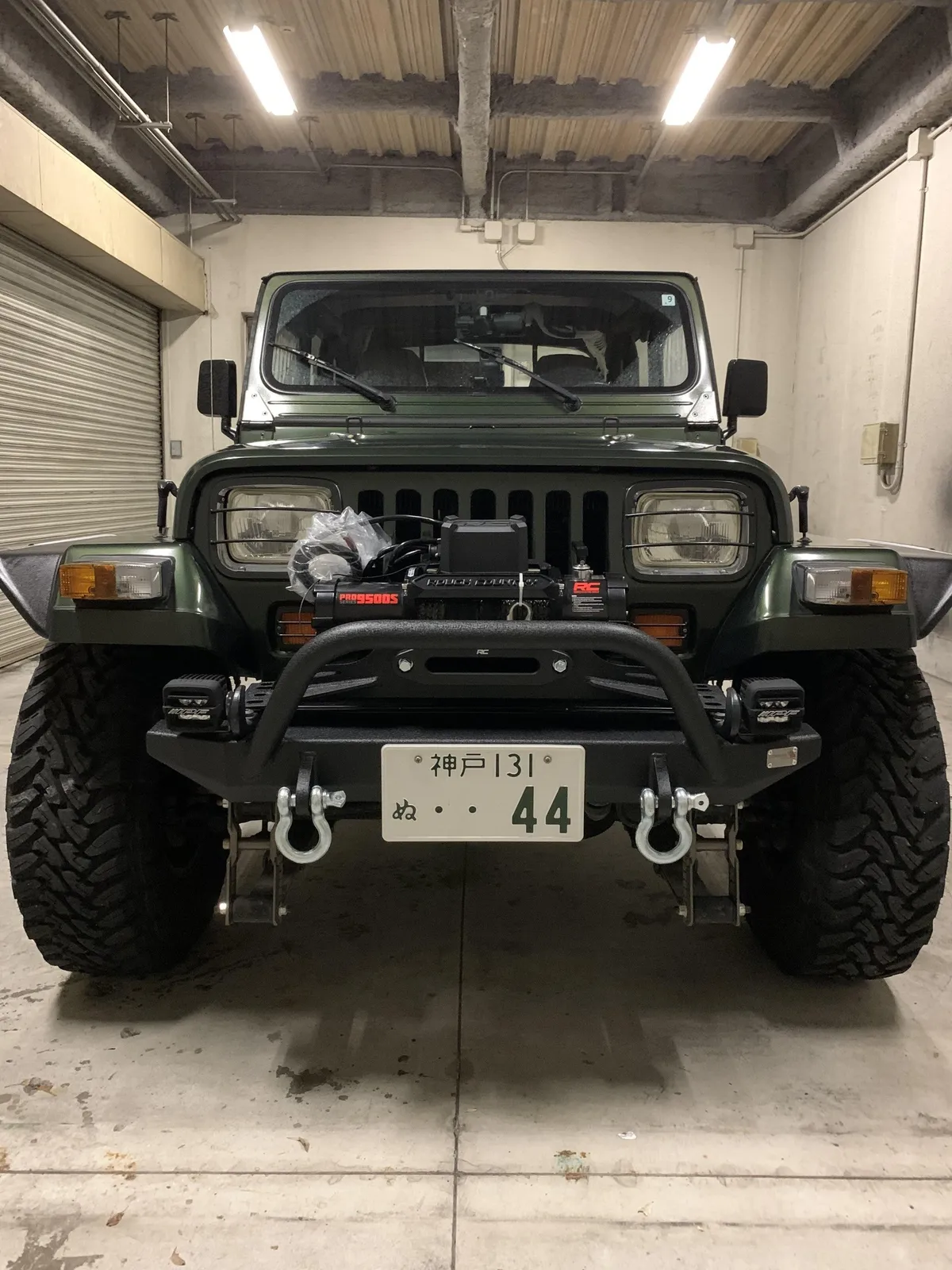 Jeep TJ Front Bumper W/Winch Guard 97-06 Wrangler TJ Rubicon and Unlimited Steel Black Textured Powdercoat Piranha Series Fishbone Offroad product image