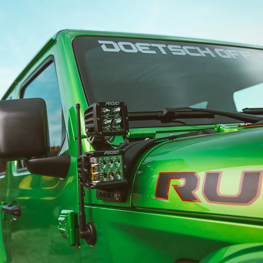 RIGID 2018-2021 Jeep Wrangler JL Cowl Mount Short Extension Arm Standoff Kit, Pair product image