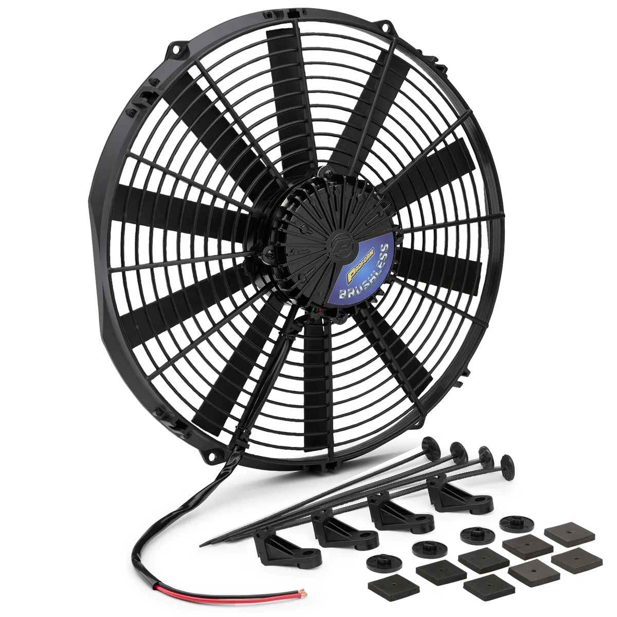 Brushless Ultraperformance 14in Electric Fan 2100 Cfm Straight Blade 12v Puller Only product image