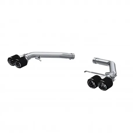 Armor Pro Axle Back Exhaust System; 2.5 in.; Dual Rear Exit; Quad 4 in. OD Carbon Fiber Tips; T304 Stainless Steel; product image