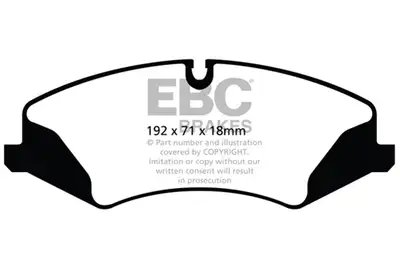 EBC Brakes Truck/SUV Extra Duty Brake Pads; FMSI Pad No. D1479; Vented; 360mm Dia.; 62mm Height; 30mm Thick; 79mm Center Hole Dia.; Pad Dimensions: 192 x 71 x 18mm;