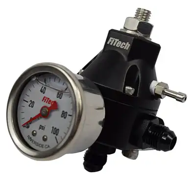 FiTech Fuel Injection FiTech - Go Fuel Tight Fit Regulator With Pressure Gauge