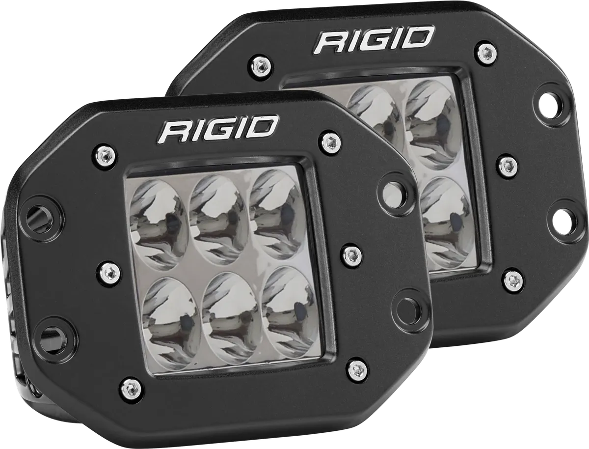 Rigid D-Series Pro LED Light, Driving Optic, Flush Mount, Black Housing, Pair product image