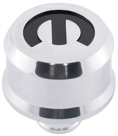 Proform Slant-Edge Aluminum Push-In Air Breather Cap Polished Finish Recessed Mopar Emblem Proform