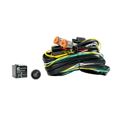 KC HiLiTES Wiring Harness - Flex Era - 40 Amp Relay - 3 Position LED Rocker Switch - 3-Pin Deutsch Connectors