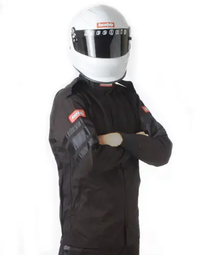 Racequip Single Layer Racing Driver Fire Suit Jacket; Sfi 3.2a/ 1 ; Black 5xlarge