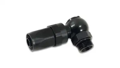 Vibrant Performance Banjo Hose End Fitting Assembly; -6AN Hose Size; 6AN ORB Bolt Size; 6061 Aluminum; Black Anodized;