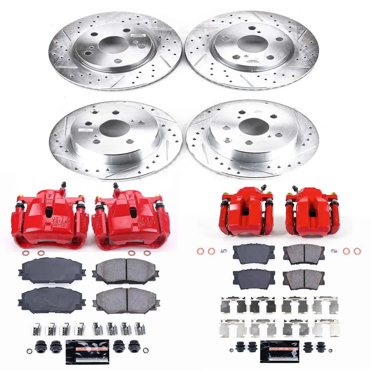 Z23 Evolution Sport Upgrade Kit: Drilled/Slotted Rotors; Carbon-Fiber Ceramic Pads; Powder Coated Calipers product image