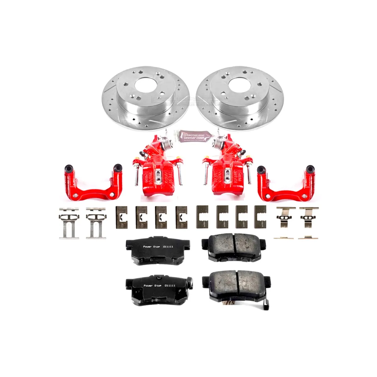 Z23 Evolution Sport Upgrade Kit: Drilled/Slotted Rotors; Carbon-Fiber Ceramic Pads; Powder Coated Calipers product image
