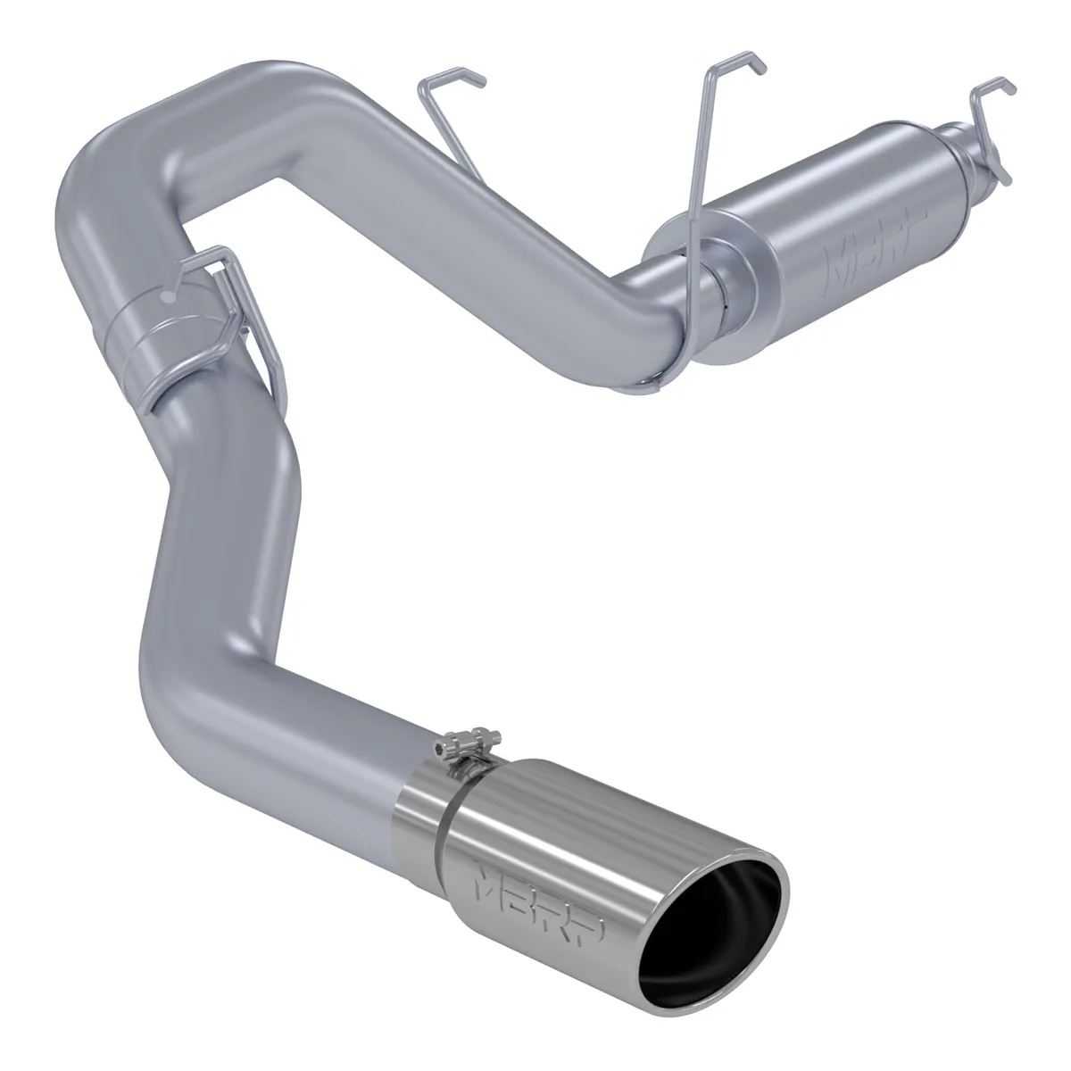 Armor Pro Cat Back Exhaust System; 4 in.; 5 in. Outlet Diameter Tip; Single Side Exit; T304 Stainless Steel; product image