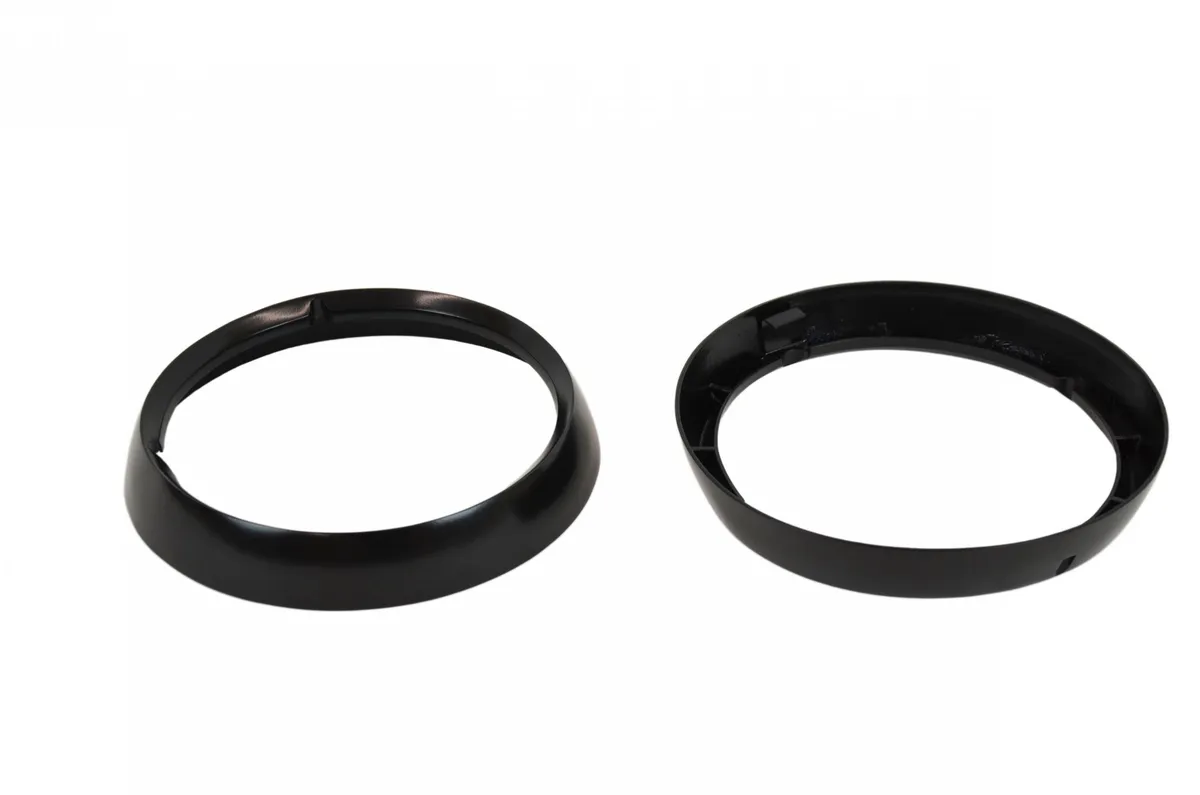 Jeep CJ Headlight Bezels Pair 72-86 CJ Powdercoat Black Kentrol product image