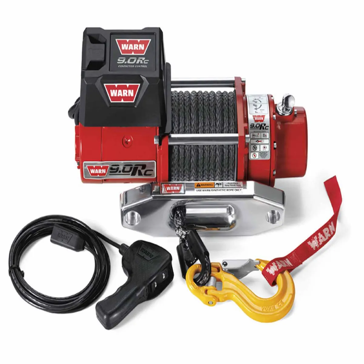 WARN - Vehicle Mounted; Vehicle Recovery Winch; 12 Volt Electric; 9000 Pound Line Pull Capacity; 50 Foot Synthetic Rope; Hawse Fairlead; Wired Remote; Planet product image