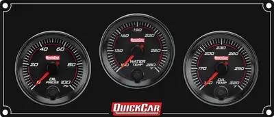 Quickcar Racing Redline 3 Gauge Panel OP/WT/OT