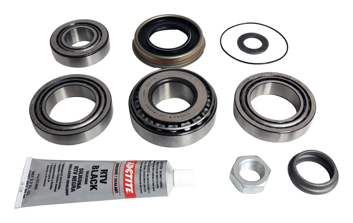 Crown Automotive Jeep Replacement Differential Overhaul Kit; Rear; Incl. Bearings/Seals/Pinion Washer and Nut and RTV; For Use w/Dana 44;