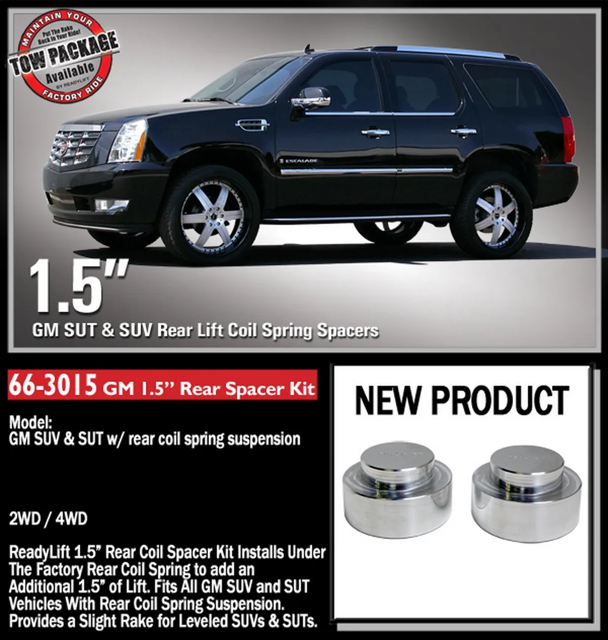 1.5in Rear Coil Spring Spacer 20002020 Cadillac Escalade/Ext/Esvnon AWD product image