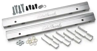 Edelbrock Edelbrock 3633 Fuel Rail Kit for Big-Block Chevy -6 AN in Clear Finish