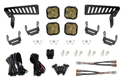Diode Dynamics Diode Dynamics - SS3 Cowl LED Bracket Kit for 2018-2024 Jeep JL Wrangler/Gladiator, Yellow Pro