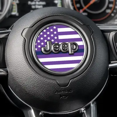 Under The Sun Inserts White & Purple Thin Blue Line Steering Wheel Decal