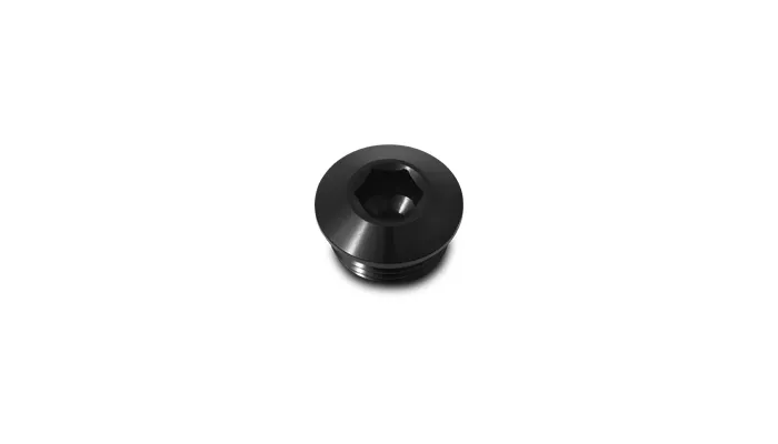 ORB Port Plug; -16AN Low Profile; 6061 Aluminum; Black Anodized; product image