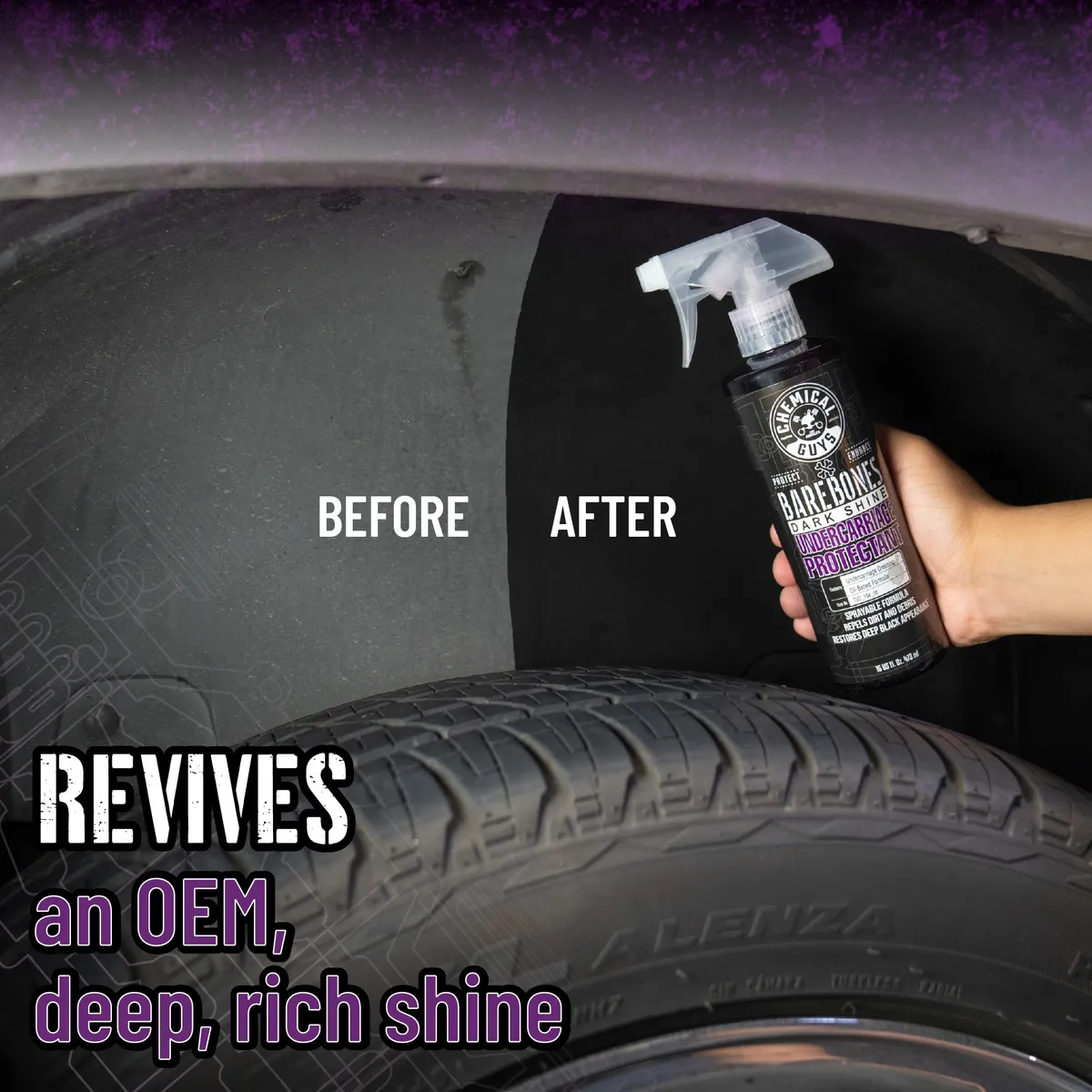 Bare Bones Undercarriage Spraydark Shine Trim/Fender/Wheel Wells And Tire Shine Spray (1 Gal ) product image