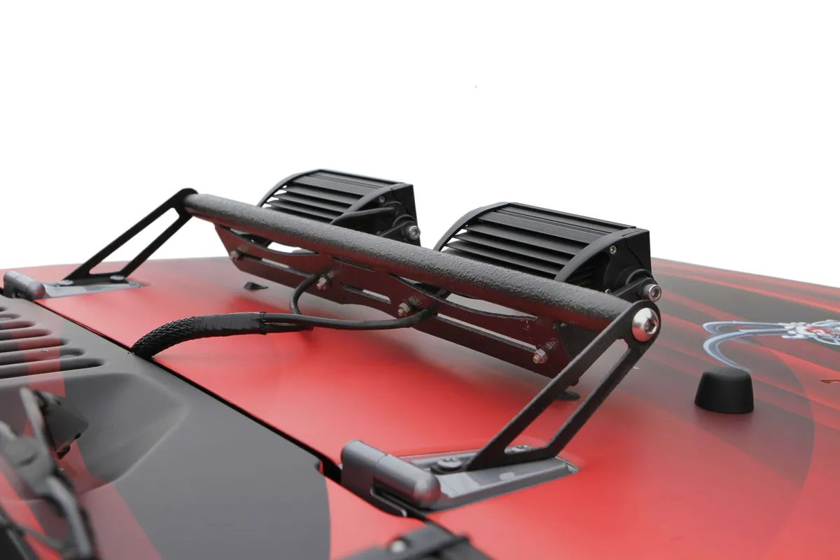 Steinjäger Exterior Accessories Wrangler JK 2007-2018 Light Mounts Hood Hinge Mount Brackets Black Powder Coated product image