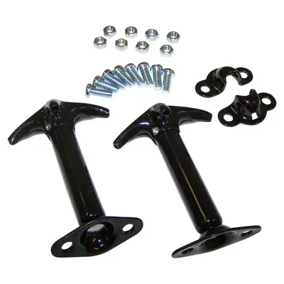 Crown Automotive Jeep Replacement Crown Automotive Hood Catch Kit (Black-Set of 2) - YJ