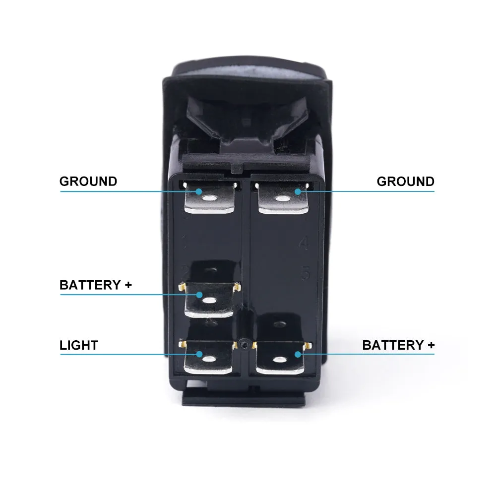 Xprite 5 Pin Laser Blue SPST Rocker On/Off Toggle Switch with Logo product image