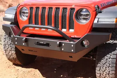 Rock Hard 4X4 Rock Hard 4x4 Patriot Series Full Width Front Bumper with Lowered Winch Mount, Steel - JT/JL