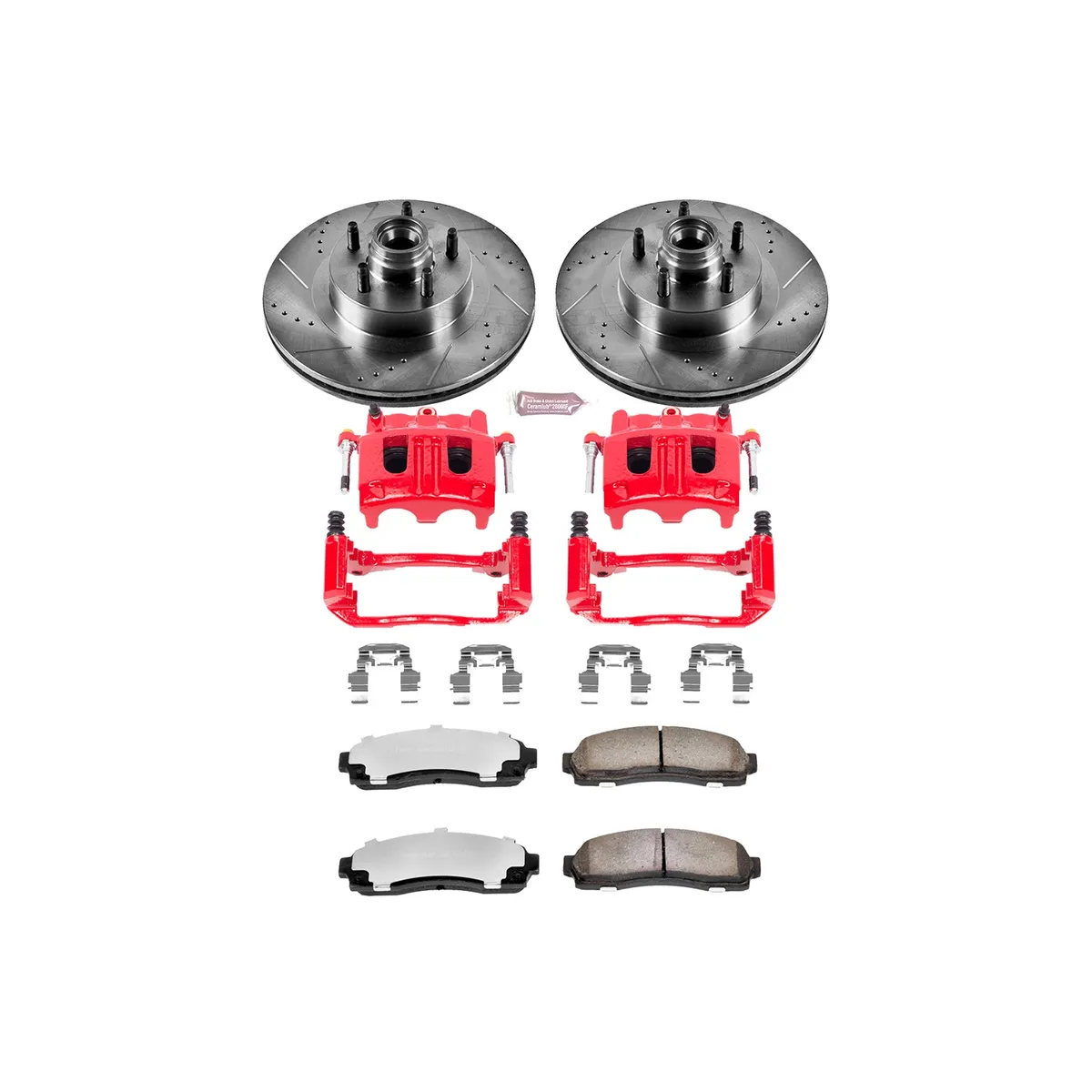 Z36 Truck/Tow Upgrade Kit: Drilled/Slotted Rotors; Carbon-Fiber Ceramic Pads; Powder Coated Calipers product image