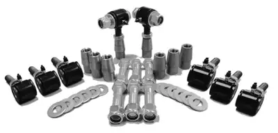 Steinjager Steinjäger 7/8-14 RH LH Poly Bushings Kits, Male 1/2 Bore x 3.00 Wide fits 1.750 x 0.250 Tubing Black Powdercoated Bush Housing Eight Poly Ends Per Kit