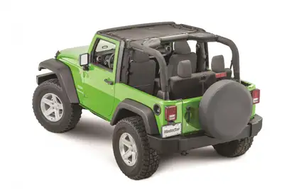 MasterTop Jeep JK ShadeMaker Freedom Mesh Bimini Top For 07-18 Wrangler JK 2 Door Black MasterTop