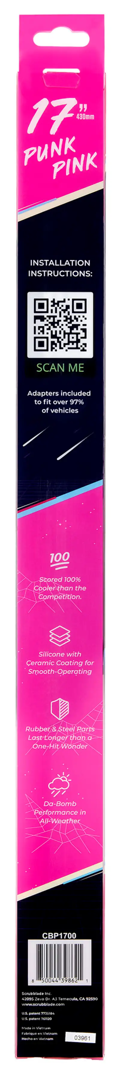 Scrubblade Scrubblade - 17 430mm Pink Silicone Shadeblade Wiper Blade - CBP1700