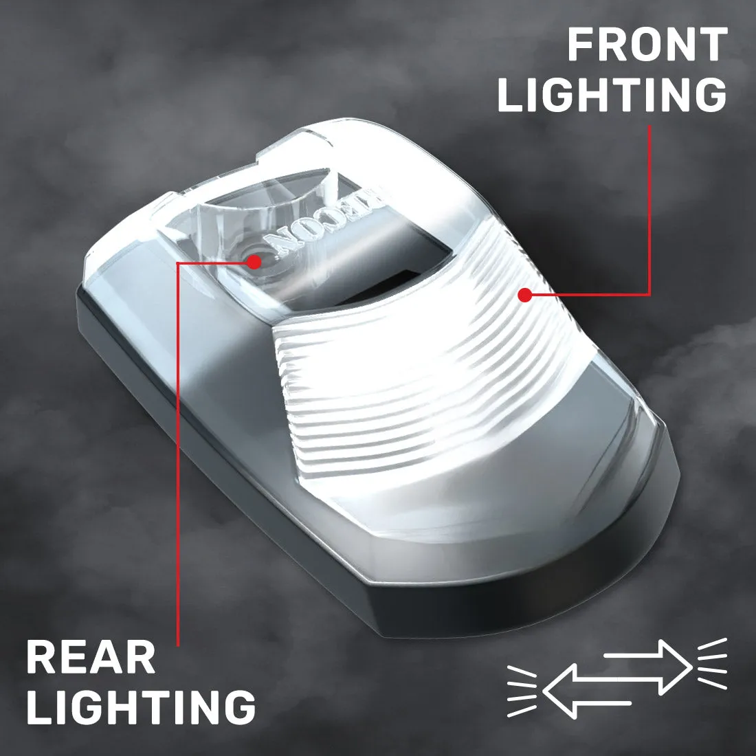 Ford 17-22 Superduty 1-Piece Single Cab Light Clear Cab Roof Light Lens with 2-Way Forward Rear Facing Amber ULTRA High-Power LEDs - 1-Piece Single Cab Light ONLY product image