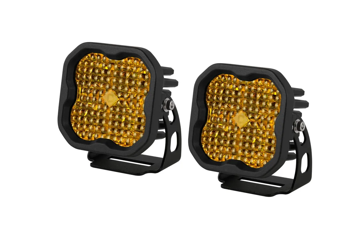 Diode Dynamics SS3 Yellow Pro LED Pod Pair, Flood - Amber product image