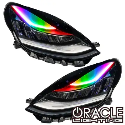 Oracle Lighting 2017-2020 Tesla Model 3 ORACLE ColorSHIFT Headlight DRL Upgrade