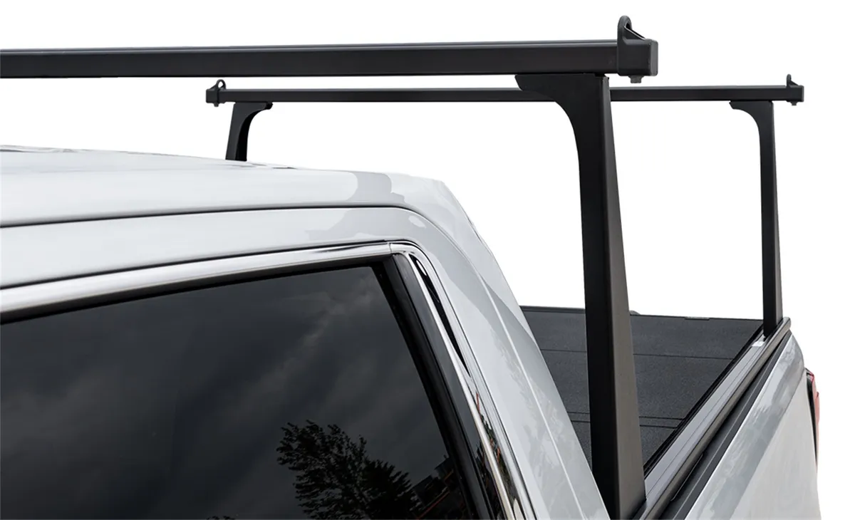 ADARAC™ Aluminum Pro Series Truck Bed Rack System; Matte Black Finish; Bolt On; Single Rail; product image