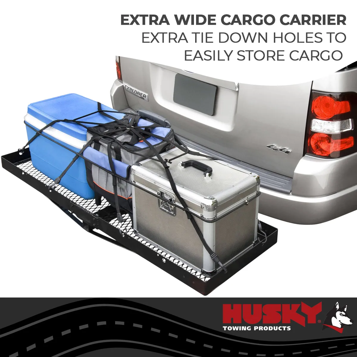Husky Towing 81148 Mounts In 2 Receiver 500 LB Cap 60 x 23-1/2 x 3 Mesh Non-Folding product image
