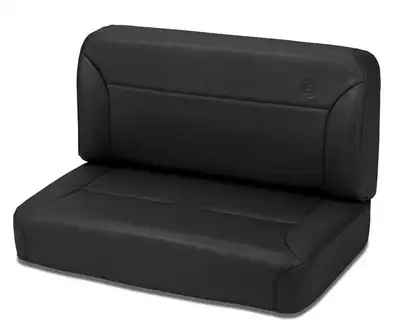 Bestop Black Denim Trailmax II Seats Trailmax II Fixed Bench Seat, Rear, all vinyl Jeep 55-95 CJ5 , CJ7 & Wrangler;
