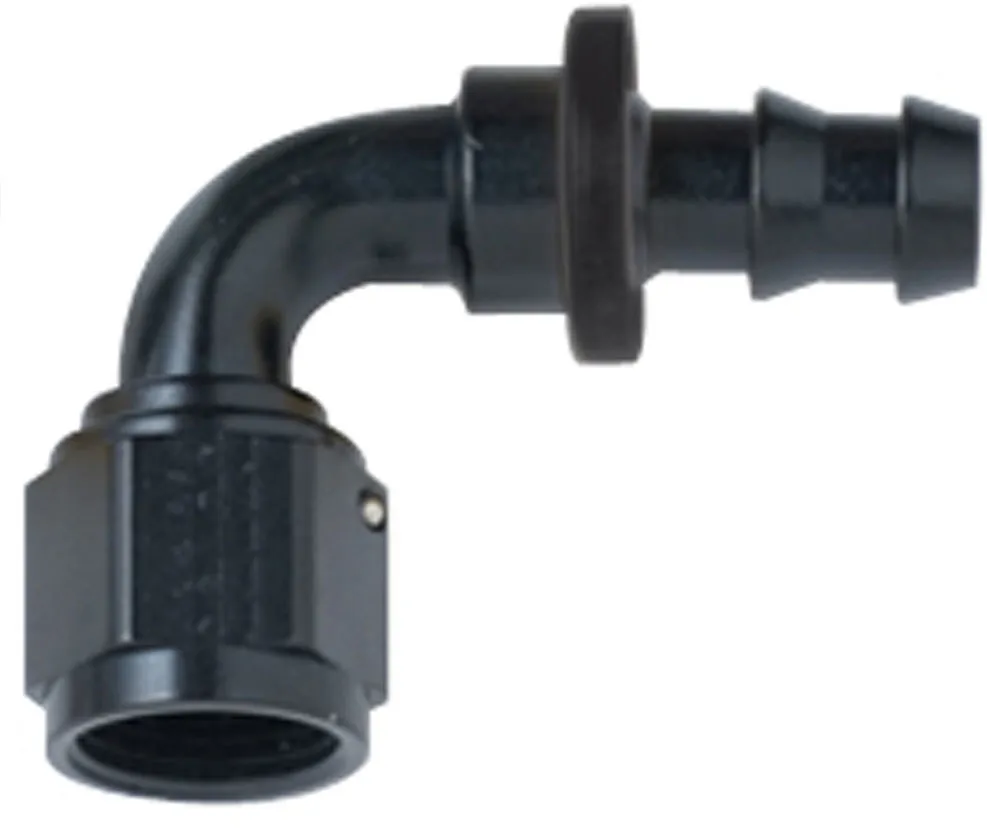 Fragola Performance Systems Hose Fitting #8 90 Deg Push Lock Black