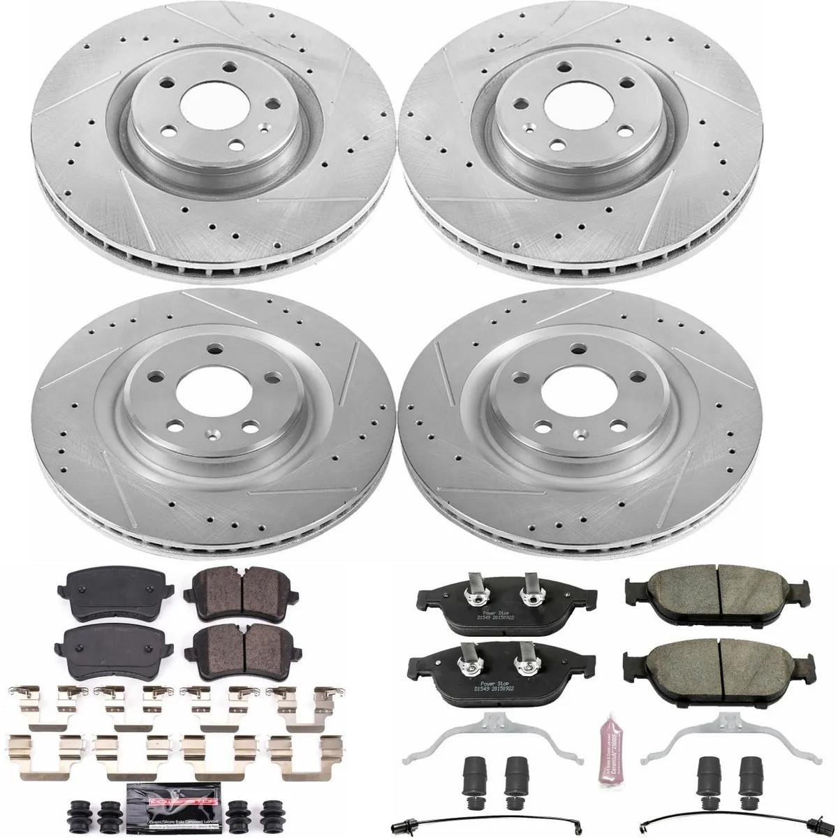 Z23 Evolution Sport Upgrade Kit: Drilled/Slotted Rotors; Carbon-Fiber Ceramic Pads W/Hardware; Pad Sensors product image