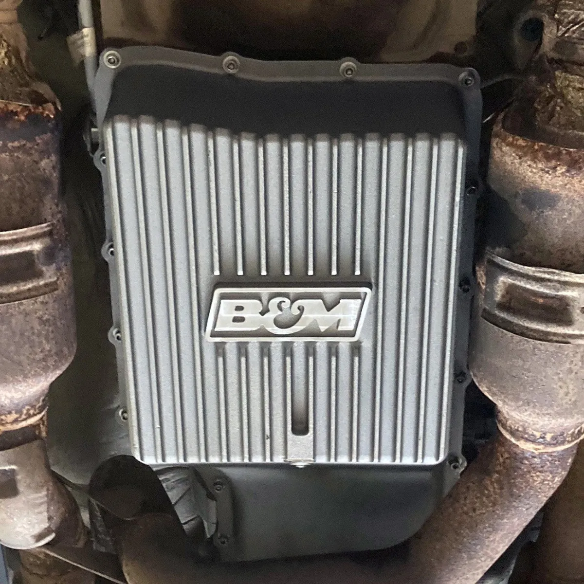 '11-21 Ford F250/F350 B&M HI-TEK Deep Transmission Pan - Natural product image