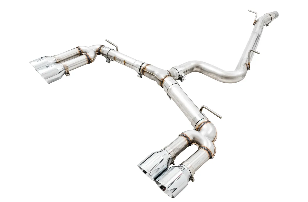 AWE Track Edition Exhaust for Audi 8V S3 - Diamond Black Tips, 102mm product image