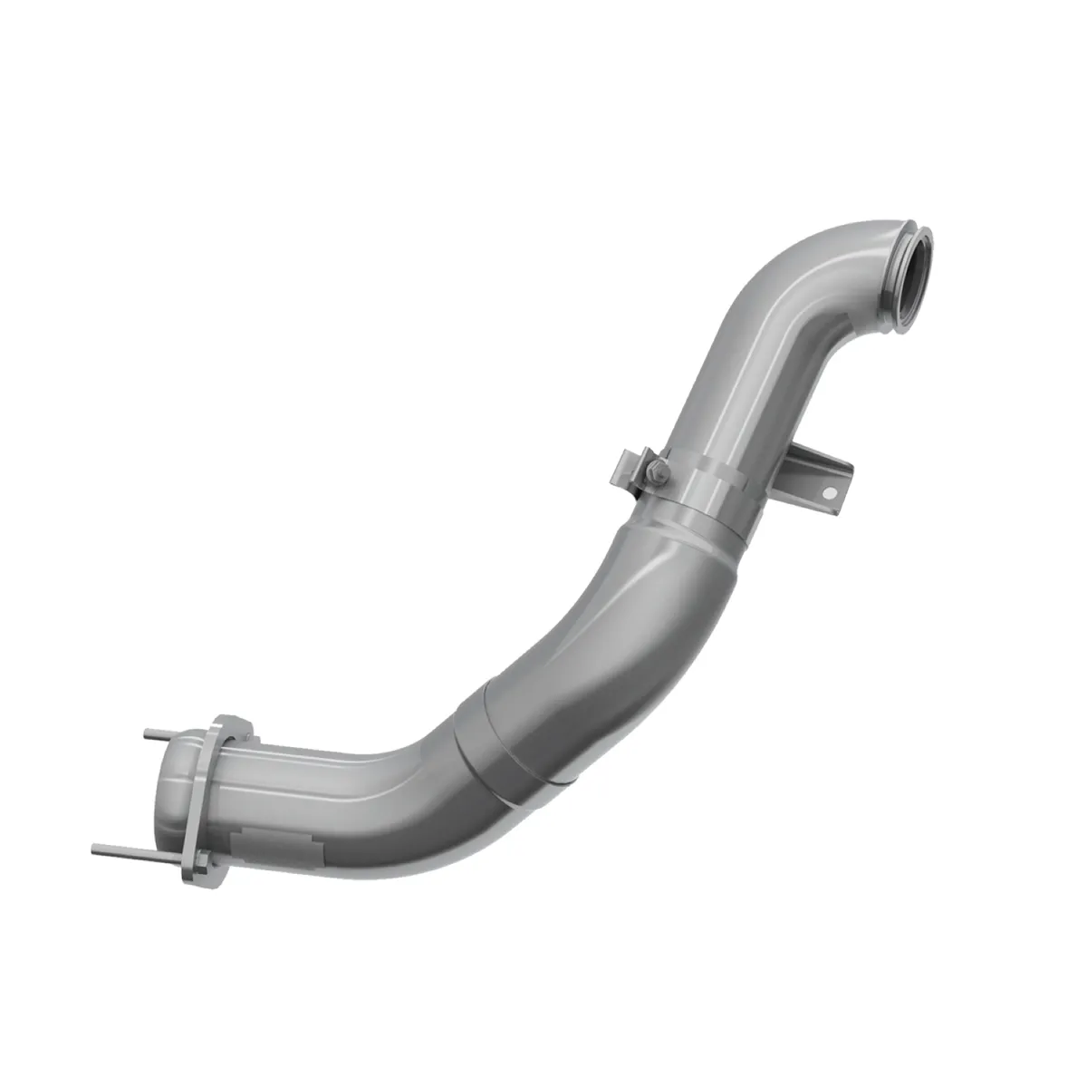Armor Plus Turbocharger Down Pipe; 4 in. Diameter; Mandrel Bent; T409 Stainless Steel; 4 in. Outlet Diameter Tip; product image