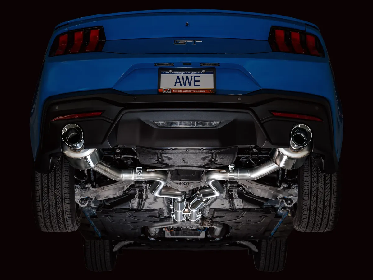 AWE Touring Edition Exhaust for S650 Ford Mustang GT Fastback - Dual Diamond Black Tips product image