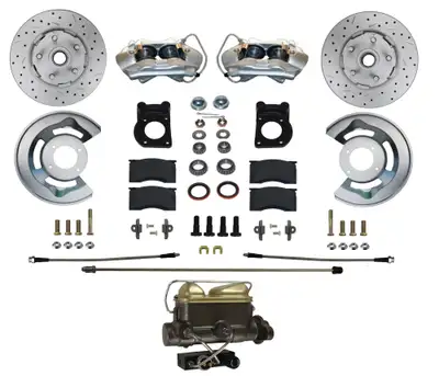 Leed Brakes Leed Brakes FC0001-4C7X Manual Front Kit with Drilled Rotors and Zinc Plated Calipers